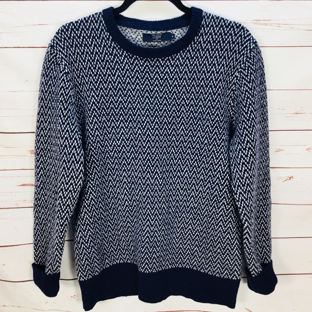 J. Crew Lambswool Chevron Sweater Med Granola Gorpcore‎
